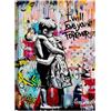 canvashop Quadri Banksy Abbraccio Love you forever 50x35 cm | Street art, Graffiti, Stampe da parete, Su Tela canvas