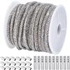 GORGECRAFT Corda Tubolare con Strass 10m*4mm Cordino in Cristallo Argentato Scintillante Cordoncini con 20 terminali di Bloccaggio in Ferro 20 terminali in Ottone Creazione di Gioielli Vestiti Scarpe