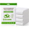 LICCOM SRL Liccom Asciugamano Telo Doccia Monouso, Morbido e Resistente, 80×160cm (5) | Usa e Getta, 100% Fibra Vegetale, Assorbente, Senza Pelucchi, Pelle Sensibile, Confezione Singola, Viaggio, Hotel, Mare, SPA