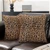 Ystyle 2 Pezzi Federe Cuscini Divano 45x45 in Finta Pelliccia Leopardata, Copricuscini Ghepardati in Jacquard e Velluto, Fodere Cuscini Arredo Letto per Camera e Soggiorno, Beige Bianco