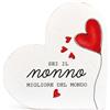 VELORAH Regalo Nonno in Legno di Faggio, Cuore Decorativo Autoportante con Dedica, Idea Regalo Compleanno Nonno, Natale e Festa dei Nonni, Made in Italy