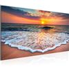 Runa Art Quadri Moderni Spiaggia Mare 1 Pezzo Tela Non Tessuta Soggiorno Corridoio Tramonto Orange 044512a