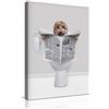 LPFNSF Immagini per il Bagno Immagine di Animali nel Bagno Immagine Divertente Arte Murale Stampe Tela Poster Decorazione del Bagno Senza Cornice. (Giornale Cane, 20x30cm)