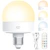 Generic Lampadine ricaricabili - Lampadine a LED alimentate a batteria, lampadine di emergenza E26 | Lampadine LED regolabili, lampadine telecomandate, 3 lampadine a temperatura di colore, lampadine