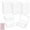Culinavog 8Pezzi Scatole Portaoggetti con Coperchio,240 adesivi per Perline | 8,5 x 6,1 x 2,5 cm Contenitori in Plastica Trasparente per piccoli oggetti, orecchini, anelli, perline, viti