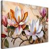 Feeby Quadro su Tela Non Tessuta - Stampa Su Tela - Magnolie Ramo Fiori Piante - 120x80 cm - Decorazione Murale - Moderno Soggiorno - quadri moderni soggiorno - poster
