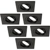 Ledvion 6 pezzi faretto da incasso LED nero 3W dimmerabile bianco freddo | Foro di incasso Ø92mm; Per ambienti interni asciutti soggiorno cucina e corridoio; Sorgente LED integrata inclusa