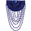 EMDOMO Spalline con perline per spalle e nappe, toppe per spalline, spalline, blazer, spille sul retro, per abiti da palcoscenico, 2 pezzi (blu)