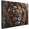 MuchoWow© Quadri Camera Da Letto Stampe Da Parete Quadro Su Tela Moderni | 80x60 cm - Decorazioni Murali Soggiorno Foto Quadretti Ingresso Casa Muro Leone - Animali - Ritratto - Nero - Lusso