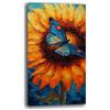 Printerland Quadri Moderni Soggiorno Verticale GIRASOLI FARFALLE Quadro moderno FIORE da Parete Stampa su tela Canvas Decorazione Murale muro Arredo Camera da letto Cucina (6, 40x70 cm)