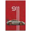 LADV Quadro decorativo su tela 911 GT3 RS con auto sportiva da corsa, 60 x 90 cm