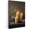MuchoWow© Quadri Moderni Soggiorno Poster Da Parete Decorazioni Muro | 40x60 cm - Salotto Quadro Grande Foto Con Cornice Stampe Su Tela Camera Da Letto Candele - Natura morta - Rustico - Libri