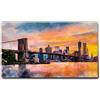 Giallobus - Quadro - 36 - New York Brooklyn - Tela Canvas Telaio Standard - 140x80 - Pronto da appendere - Quadri moderni per la casa