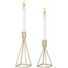 Sziqiqi Set di 2 Candelieri Candelabri Candelabro Portacandele in Nero Ferro per Soggiorno Tavolo da Pranzo Centrotavola Creativo, Oro