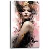 Printerland Quadro Moderno Soggiorno Verticale Astratto Donna Volto rosa Quadri moderni di tela canvas da Parete XXL grande Stampa su tela Camera da letto Decorazione Murale muro Arredo (40x70 cm, 6)