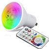 Partenopea® Lampadina a led GU10 per illuminazione interni lampadari plafoniere applique porta lampada cromoterapia con telecomando (RGB + CALDA 3000K)