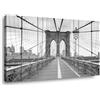 Visario Quadro su tela Brooklyn Bridge New York City Bianco Nero 120x80 cm
