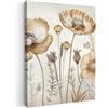 MuchoWow© Quadro Su Tela Grandi Dimensioni Quadri Moderni Soggiorno Stampa | 50x70 cm - Di Foto Decorazione Camera Letto Da Parete Con Cornice Dipinti Fiori - Beige - Natura - Illustrazione