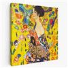 BKstuff Quadro stampa su tela canvas Quadro opere di Gustav Klimt Donne da appendere Arredamento (30x30cm, Dama con ventaglio, Gustav Klimt)