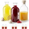 casavetro 6 Bottiglie di Vetro 250ml per Liquori Bomboniere - Bottigliette Piccole 250 ml Vuote - Tappo Trasparente Farmacia Apothecary Stile Vintage