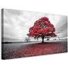 Feeby Stampe Da Parete - Quadri Soggiorno - Paesaggio con albero rosso - 120x60 cm - Decorazioni Camera Da Letto