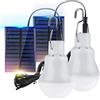 TechKen 2 Lampadine con Pannello Solare Lampada Led Portatile Ricaricabile da Esterno Giardino per L'illuminazione di Emergenze