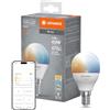 LEDVANCE Lampada LED SMART+ WIFI, smerigliata, 4,9W, 470lm, forma classica a sfera (Classic P), attacco E14, luce bianca regolabile, dimmerabile, app o controllo vocale, durata fino a 20.000 ore