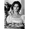 Social Crazy Stampa in Tela Canvas 100% QUALITà ITALIA - Sophia Loren - Pizza - effetto Dipinto Idea Regalo Casa quadro cucina stanza da letto soggiorno (60x85 cm)
