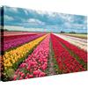 Wallazz Quadri Moderni Soggiorno Paesaggio di campagna, Fiori - 100% Made in Italy - Stampa su Tela - Quadro Camera da Letto - Qualità Artigianale - 50x100cm