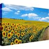 Wallazz Quadri Moderni Soggiorno Paesaggio di campagna, Fiori - 100% Made in Italy - Stampa su Tela - Quadro Camera da Letto - Qualità Artigianale - 60x120cm