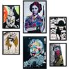 Nacnic - 6 poster fotografici Street Graffiti - Mural Stampa Urban Pop Art - Modern Decorative Sheets Banksy - A3 e A4 - senza cornice