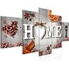 Runa Art - Quadri Home Cucina 200 x 100 cm 5 Pezzi XXL Decorazione Murale Design Brown Grigio 033951c