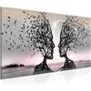 Runa Art Quadri Moderni Amanti 1 Pezzo L'Immagine Tela Non Tessuta Soggiorno Corridoio Albero Astratto Grigio Rosa 044812b