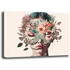 Printerland Quadro Moderno Donna con Fiori Quadri moderni soggiorno da Parete XXL grande Stampa su tela Canvas Decorazione Murale muro Arredo Camera da letto Cucina (70x100 cm, 6)