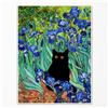 GAINOW Van Gogh Irises - Poster artistico da parete su tela, famoso dipinto a olio, fiore da giardino nero, 40 x 60 cm, senza cornice