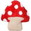 Baroni Home Cuscino Fungo Decorativo, Effetto Teddy con Imbottitura Inclusa, Cuscino di Design per Divano, Letto e Cameretta, Lavabile in Lavatrice 36x38 cm, Fungo Rosso