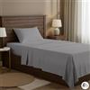 HABITA 33 HOME Set Lenzuola Singole in cotone blend Made in Italy (Grigio SIN) | Lenzuola matrimoniali, Set letto anallergico, completo di lenzuolo Sopra, Sotto con Angoli e Federe, Made in Italy