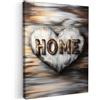 MuchoWow© Quadro Su Tela Grandi Dimensioni Quadri Moderni Soggiorno Stampa | 60x80 cm - Di Foto Decorazione Camera Letto Da Parete Con Cornice Dipinti Casa - Cuore - Aspetto legno - Amore
