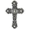 UHRIG Croce da parete in ferro massiccio, crocifisso in ferro battuto da appendere, croce cristiana da parete, altezza 25 cm. nero antico/argento