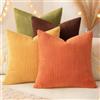 Generic Set di 4 federe per cuscini neutri per divano, 40 x 40 cm, decorative, stile bohémien, per soggiorno, divano, letto, divano, in morbido velluto a coste, decorazione per la casa (serie arancione)