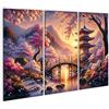 islandburner Quadro su tela, motivo: Giappone tranquillo, ciliegie in fiore, stagione magica, immagini per parete, poster