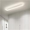 GZZBMY Lungo Rettangolo LED Ferro Plafoniera Bianco Moderna Illuminazione da Soffitto Alluminio e Silicio Lampade da Soffitto per Camera da Letto Cucina Studio Non Dimmerabile (Luce Neutra 4000K,40CM 24W)