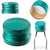 KADAX Tappo a vite 28 x 18 mm per bottiglie, tappo a vite in alluminio, tappo a vite per bottiglie di vino, succhi e liquori (verde, 100 pezzi)