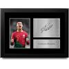 HWC Trading FR A4 Cristiano Ronaldo Portugal Regali Stampati Autografo Firmato Foto Per Gli Appassionati Di Calcio E Sostenitori - A4 Incorniciato