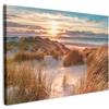 MuchoWow© Quadri Moderni Camera Da Letto Foto Quadro Con Cornice | 60x40 cm - Decorazioni Parete Soggiorno Stampa Su Tela Moderna Casa Salotto PosterDuna - Piante - Tramonto - Spiaggia - Mare