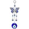 Peili Decorazione blu, occhio del diavolo, mano auto da appendere alla parete decorazione ornamento, metallo, butterfly-flower, 26cm*10cm