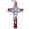 La Balestra Crocifisso per Collana, Croce di San Benedetto Made in Italy - Pendente Artigianale Crocifisso Placcato Argento 999 - Medaglia San Benedetto in Argento Placcato