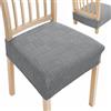 Ystyle Coprisedie Elasticizzato Universale 4 Pezzi, Chiaro Grigio | Fodere per Cuscini Sedie Cucina senza Schienale, Removibili Lavabili Antimacchia Resistente, Soggiorno Hotel Ristorante