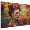 murando - Quadro Moderno per Soggiorno, Frida Kahlo, 90x60 cm | Chiodi Inclusi, 1 Pezzo, Stampa su Tela, Murale Arte, Resistenti Allo Sbiadimento, Produzione Europea