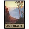 Nacnic - Poster Vintage dell'Australia - Montagne Blu. Fogli per decorare interni con immagini vintage e pubblicità antica. Quadri decorativi retrò. Formato A3 con cornice